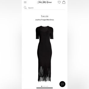 Black fringe midi dress. Worn once, amazing condition. Very flattering.